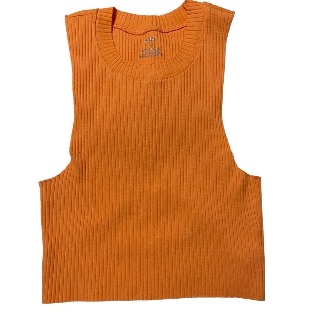 Aerie orange ribbed cropped tank size S